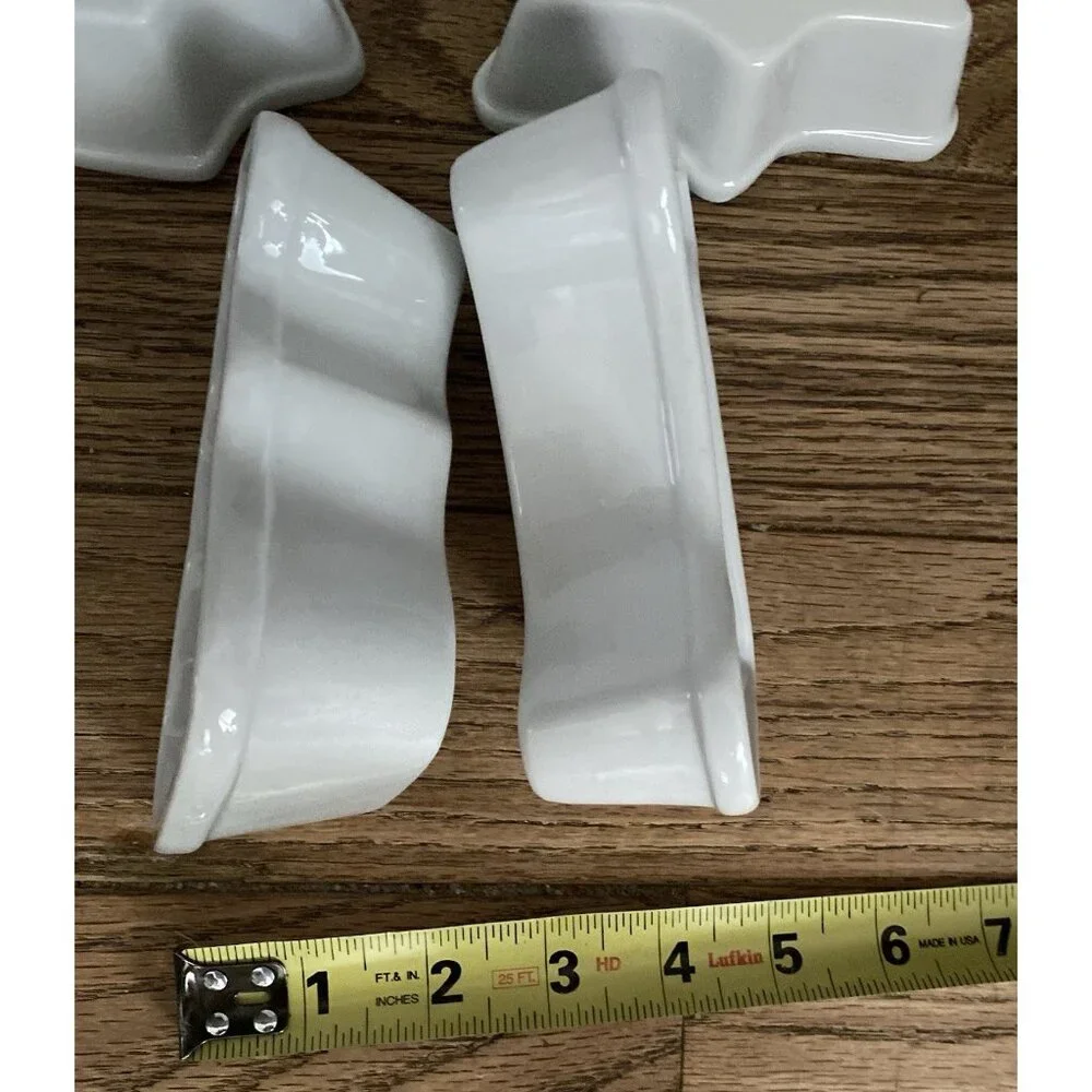 Vtg Williams Sonoma Holiday Ramekins Christmas Shapes Molds White Ceramic Set 4